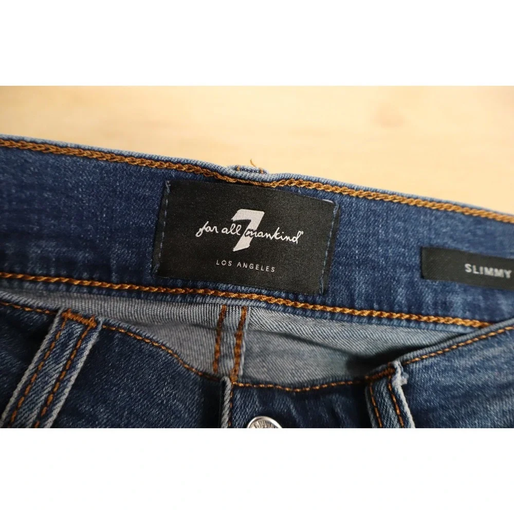 Mens 7FAM Seven 7 For All Mankind Jeans Pants Slimmy Size 30x32 Blue Stretch